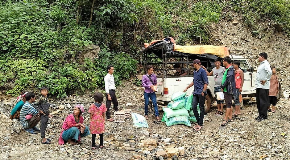 Distribution de nourriture à Wasbang