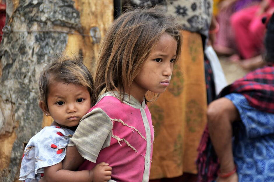 Enfants Chepang à Cisapani