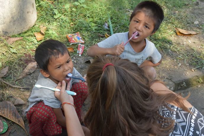 Learning how to brush teeth