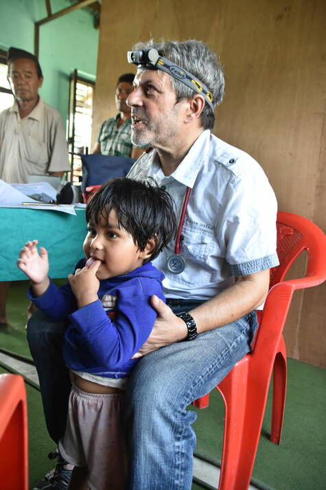 Disabled boy at health camp