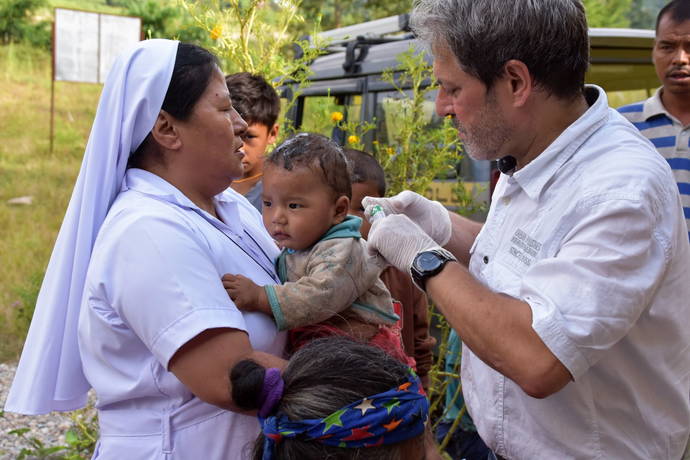 With Sister Miriam at health Camp