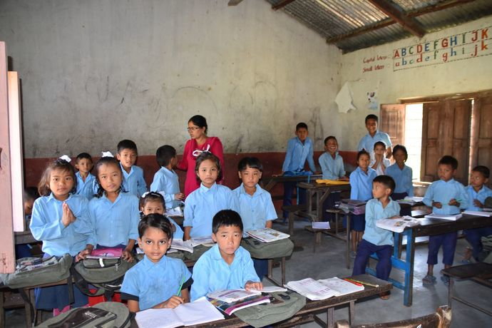 Chepang students of the Antyodaya school